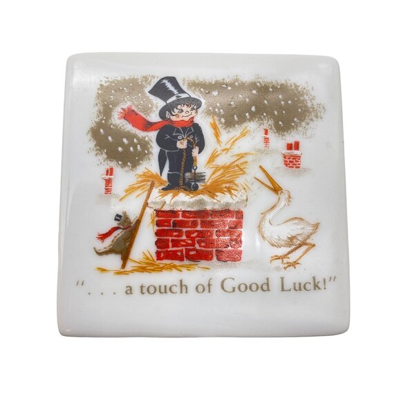 Chimney Sweeps of American trinket box ceramic Dusty the Chimney sweep Japan dre - Picture 1 of 8